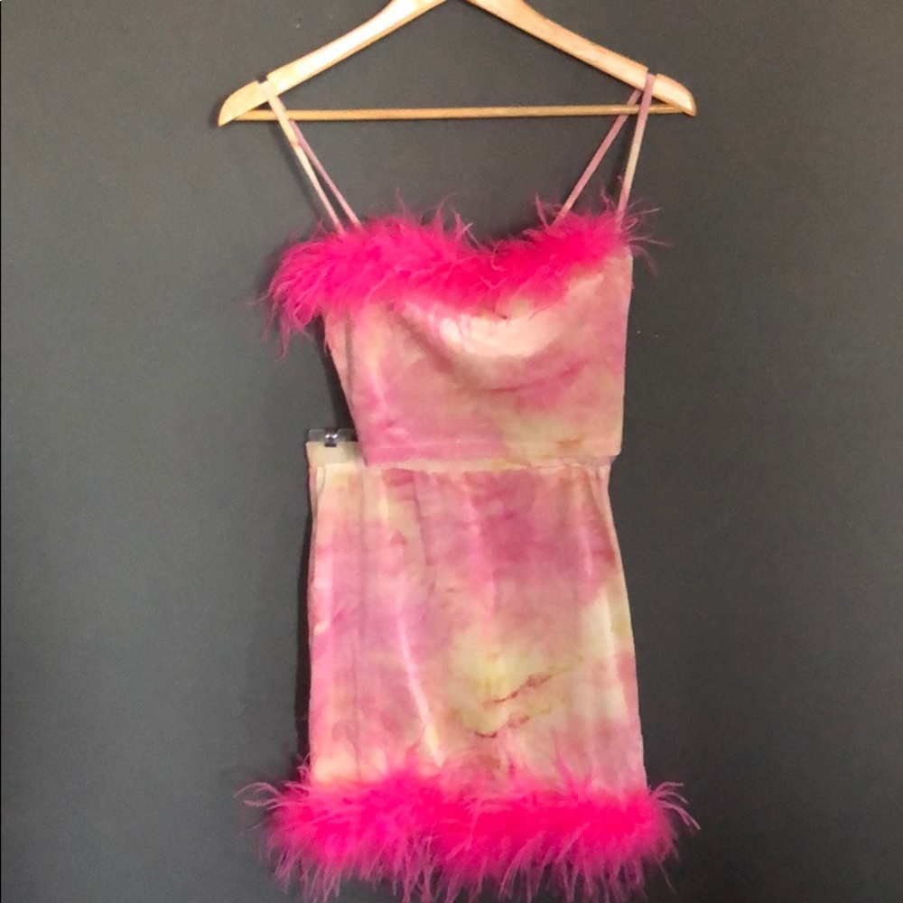 Tie Dye/Pink Fur Set